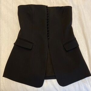Black Strapless Blazer top